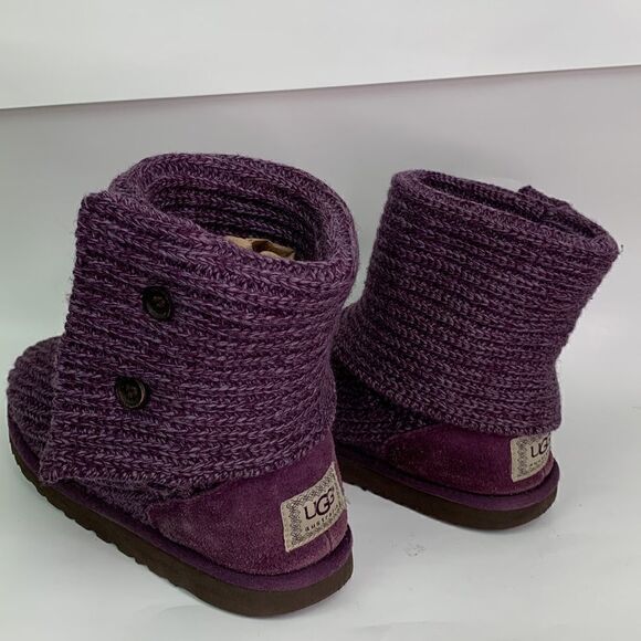 UGG Australia purple Sweater knit button boots size 5 - Picture 9 of 16